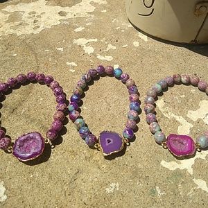 Drusy quartz Jasper Bracelets